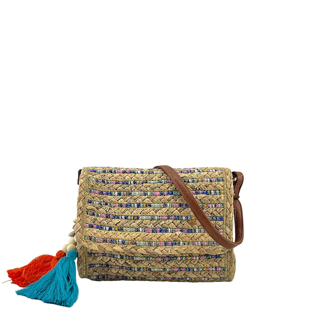 Bolso rafia cuadrado hotsell